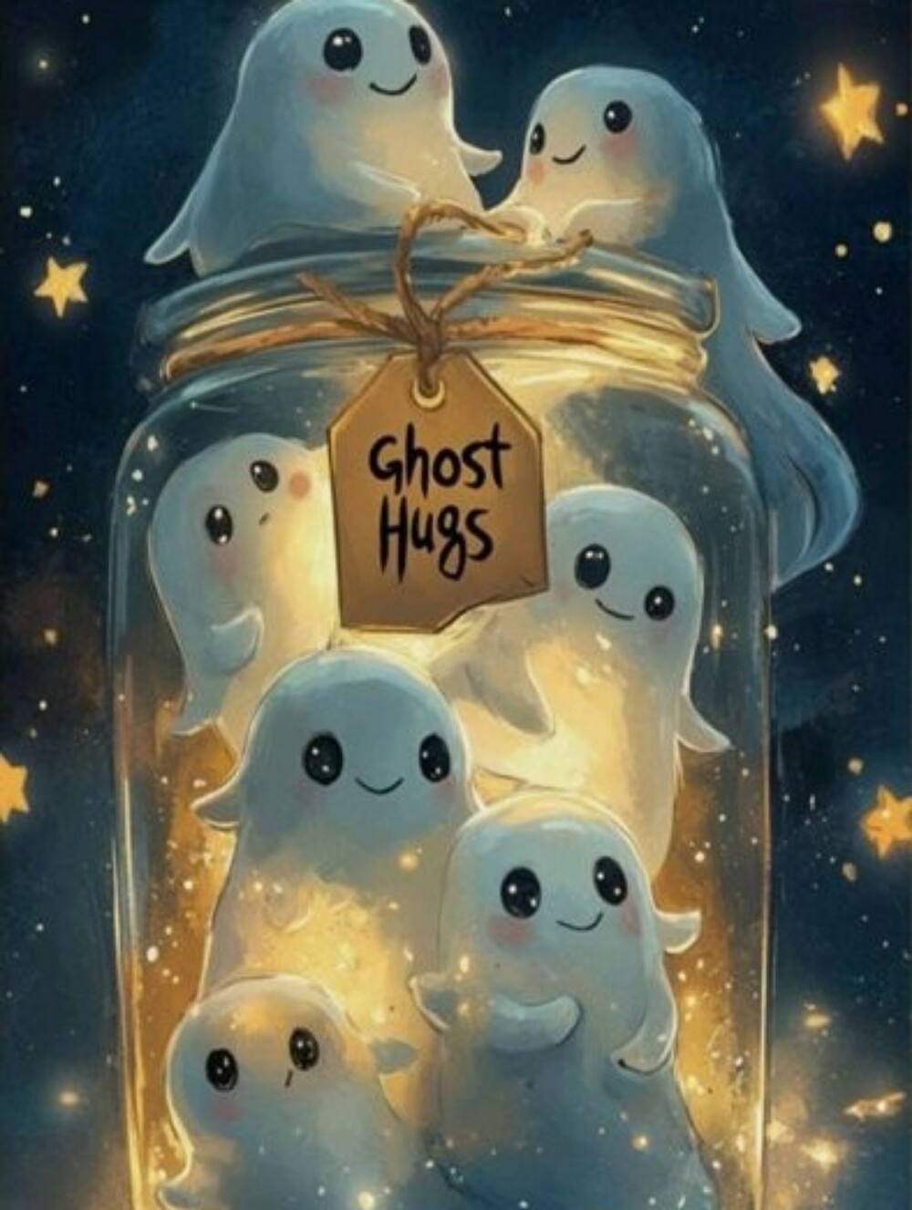 Ghost Hugs DIY 5D Full Round Drill Diamond Painting